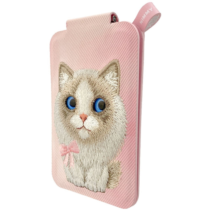 Nimmy New Big-Eye Cute Pets 2.0 Cat Magnetic Wallet with Phone Stand - Pink