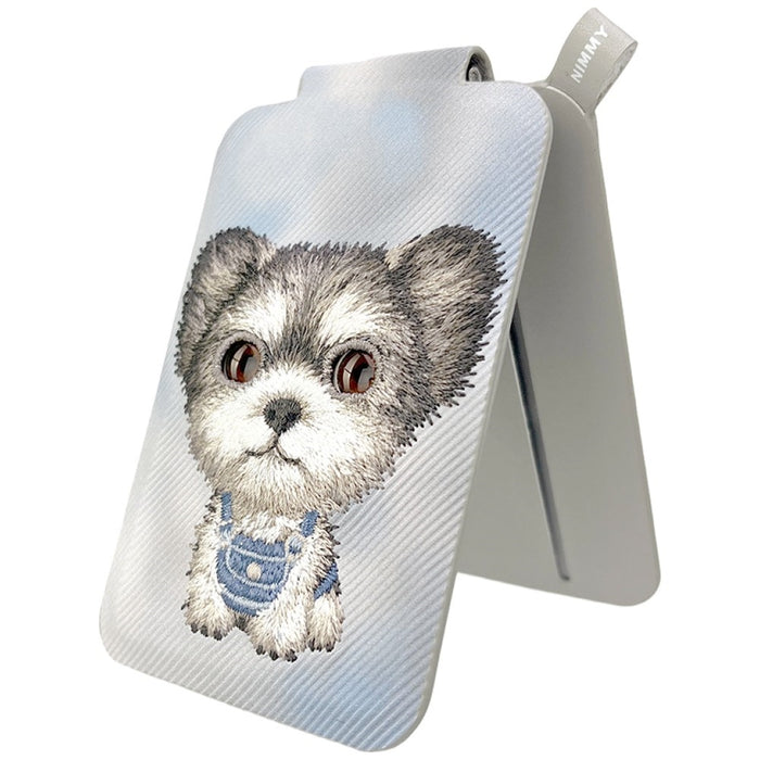 Nimmy New Big-Eye Cute Pets 2.0 Dog Magnetic Wallet with Phone Stand - Gray