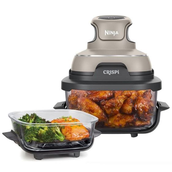 Fryer NINJA Crispi 4-in-1 Portable Glass Air Fryer FN101EUST, 3.8 l, Stone