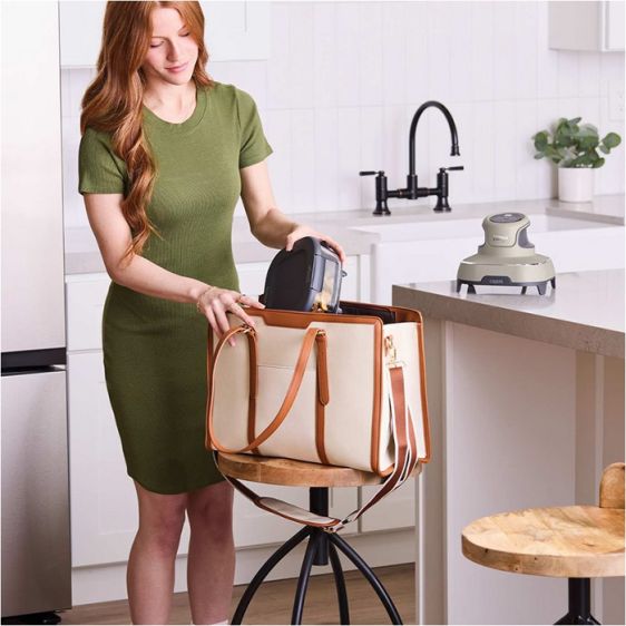 Fryer NINJA Crispi 4-in-1 Portable Glass Air Fryer FN101EUST, 3.8 l, Stone