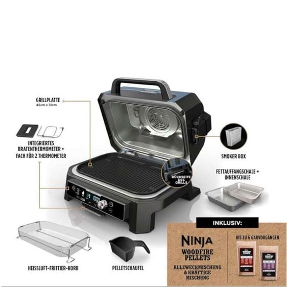 Grill NINJA OG901EU Woodfire Pro Connect XL