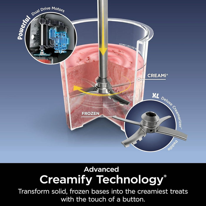 Ninja Creami Delux Ice Cream and Slush Maker 2x 0.71L, Black EU NC502EU