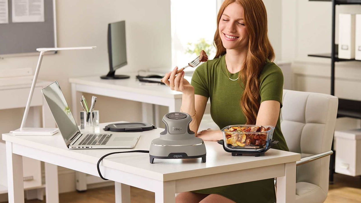 Fryer NINJA Crispi 4-in-1 Portable Glass Air Fryer FN101EUST, 3.8 l, Stone