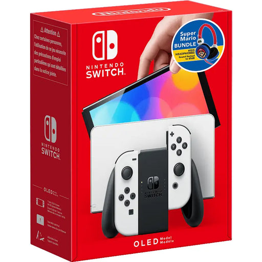 Nintendo Switch OLED White Console + Super Mario & Luigi Headphones - Игрови конзоли<<<Конзоли и аксесоари<<<ТВ Аудио
