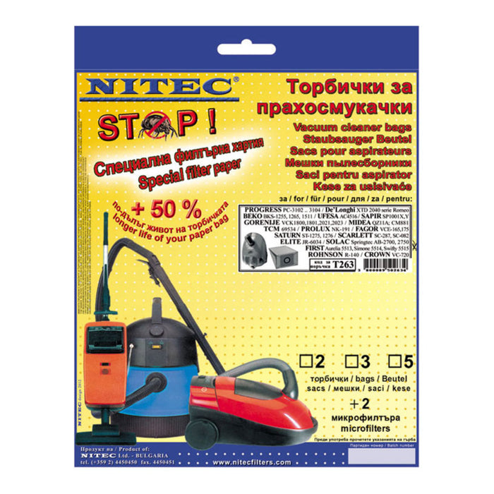 BAGS TCM 69534 ROHNSON / SOLAC / BEKO NITEC T263 5 PCS