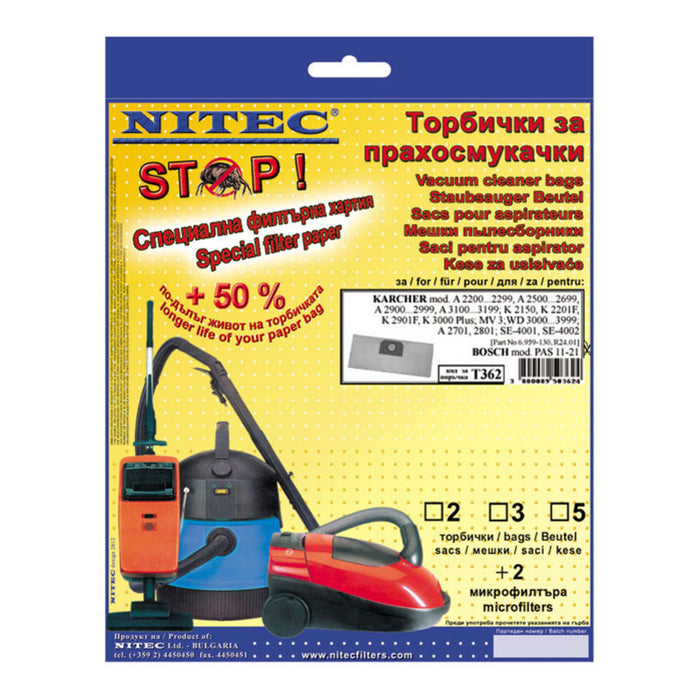 BAGS KARCHER A2200..99, NITEC KARCH_T362 3 PCS
