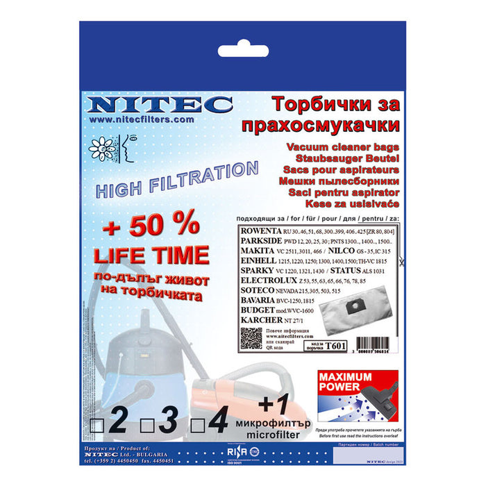 VACUUM CLEANER BAGS NITEC SMS T601 3 PCS