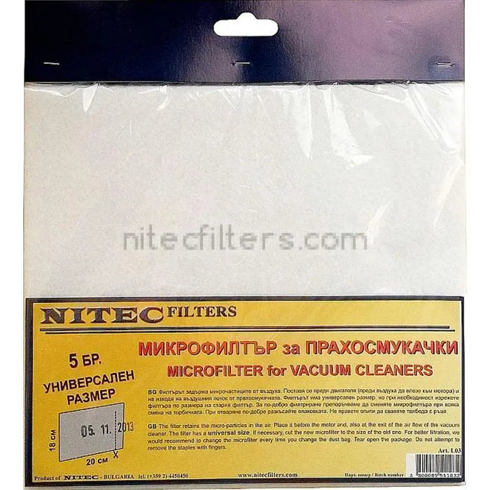 MICROFILTER FOR VACUUM CLEANER NITEC L03 5 PCS