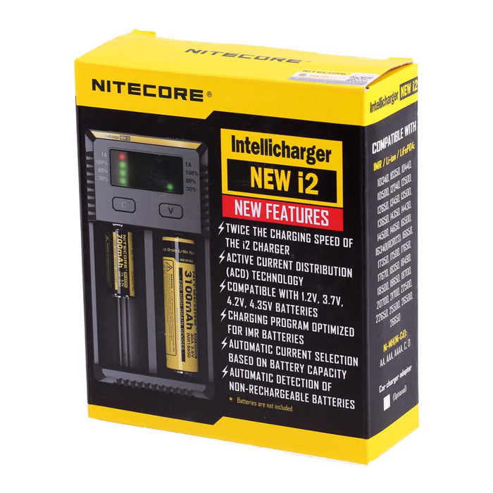 NITECORE i2 Universal Charger, LiIon & NIMH, 18650, CR123, AA, AAA, C, D