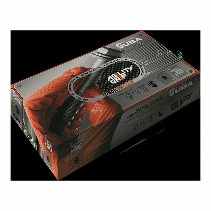 Nitrile gloves JUBA Agility Grip Orange Powder-free 50 Units - Почистване Прахосмукачки И Гладене<<<Дом