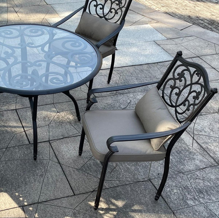 TABLE ARTHUR 120CM GLASS ALUMINUM