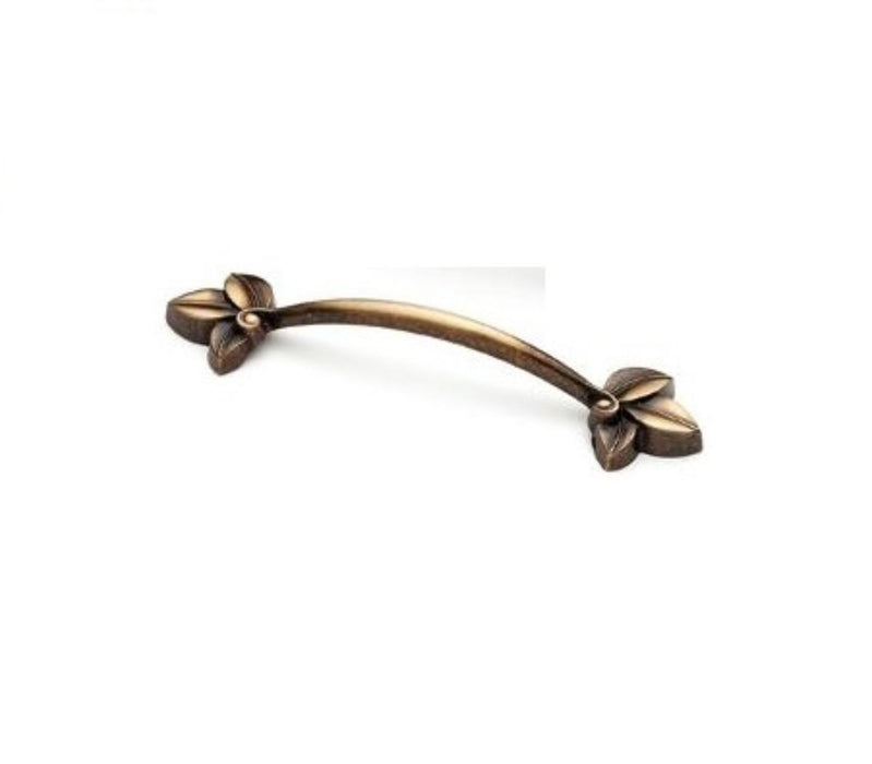 FURNITURE HANDLE 128MM LAUREL COPPER ANTIQUE