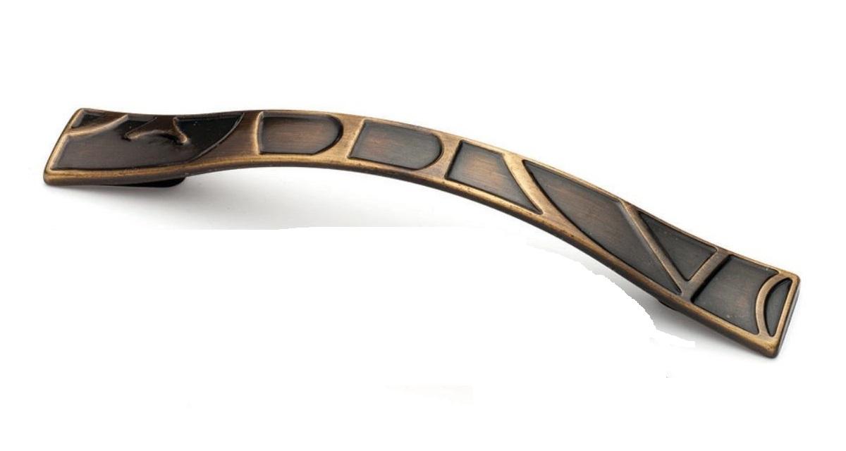 FURNITURE HANDLE 128MM LONG GOLD ANTIQUE