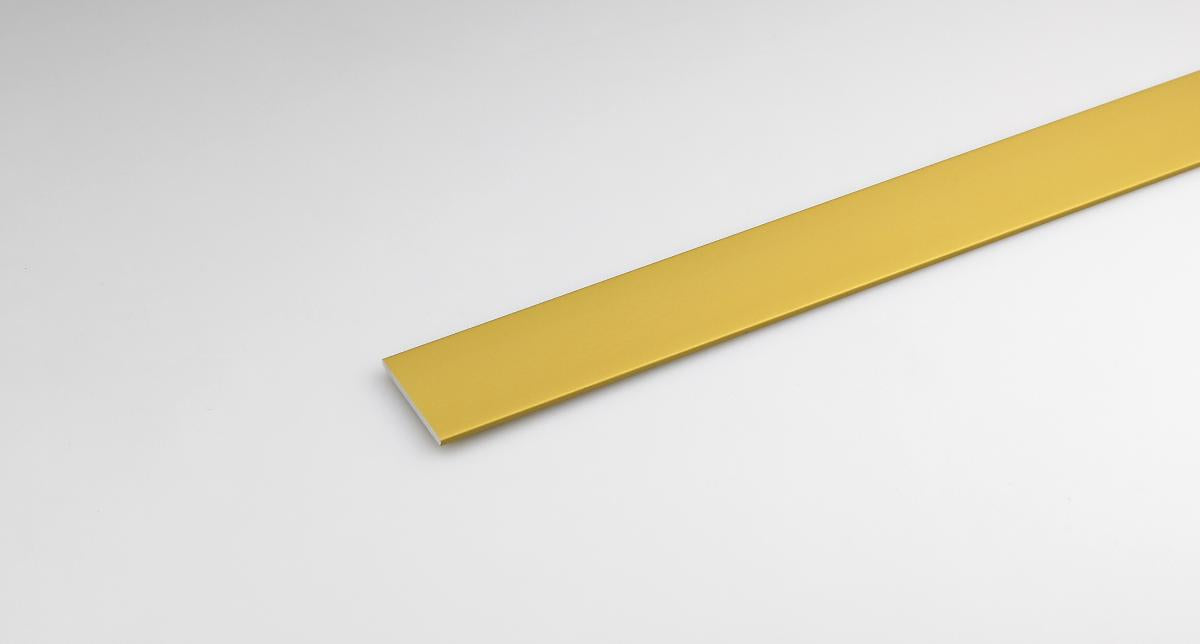 ALUMINUM STRAIGHT PROFILE 25X2MM/2M GOLD