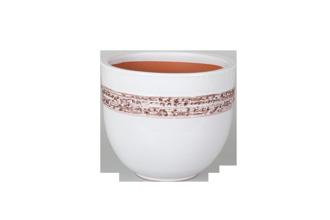 RING POT 26/22 CM SCRATCHED WHITE/BROWN