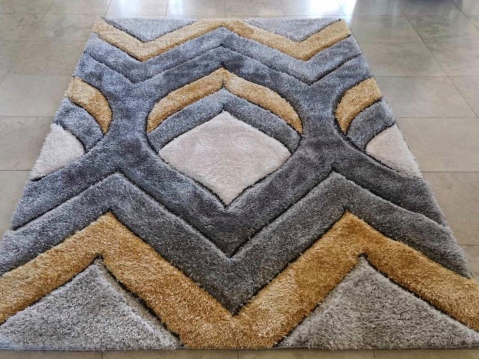 CARPET SHAGI CARVING 80X150 CM GRAY YELLOW