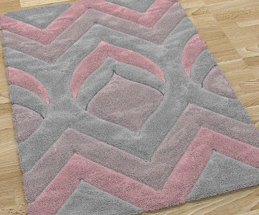 KILIMM SHAGI CARVING 160X230 CM GRAY PINK
