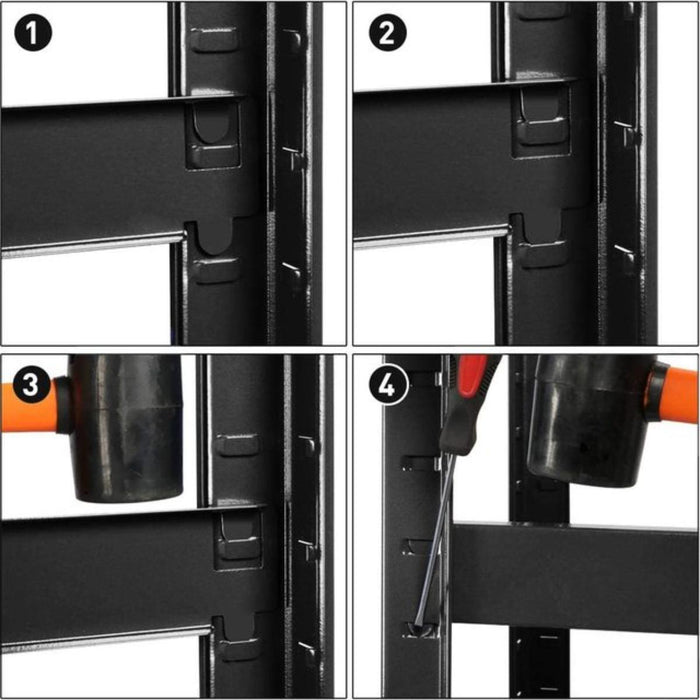 METAL RACK 180X90X40CM 5X175KG BLACK