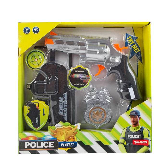 Toi Toys - Police play set, gun with sounds and holster, with sound and light