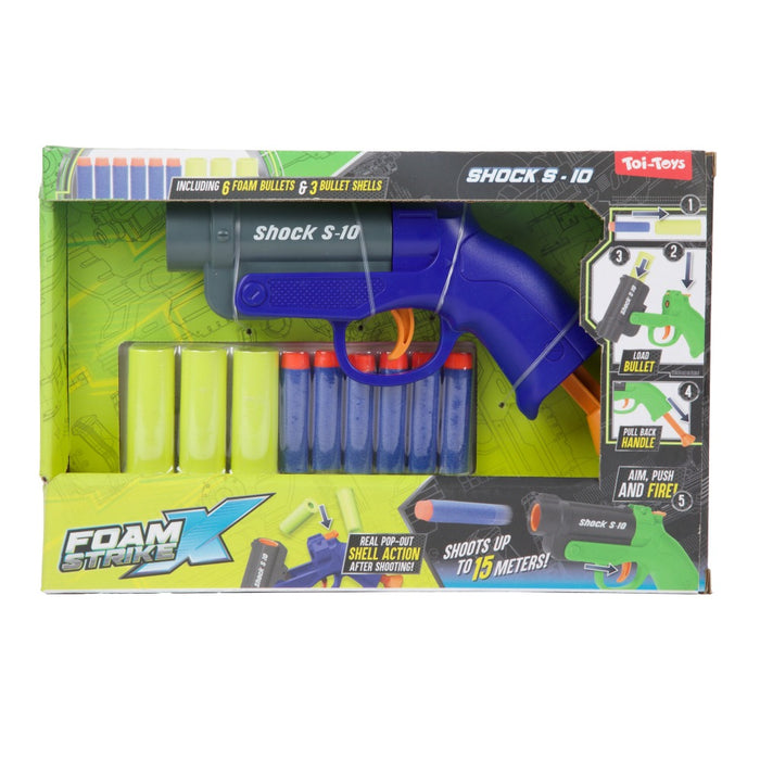 Children's gun Toi Toys Foam Strike X - Shock S 10, with 6 soft arrows, assortment
