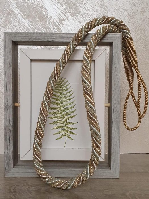 DECO. CORD FOR CURTAIN 90CM CREAM/TURQUOISE