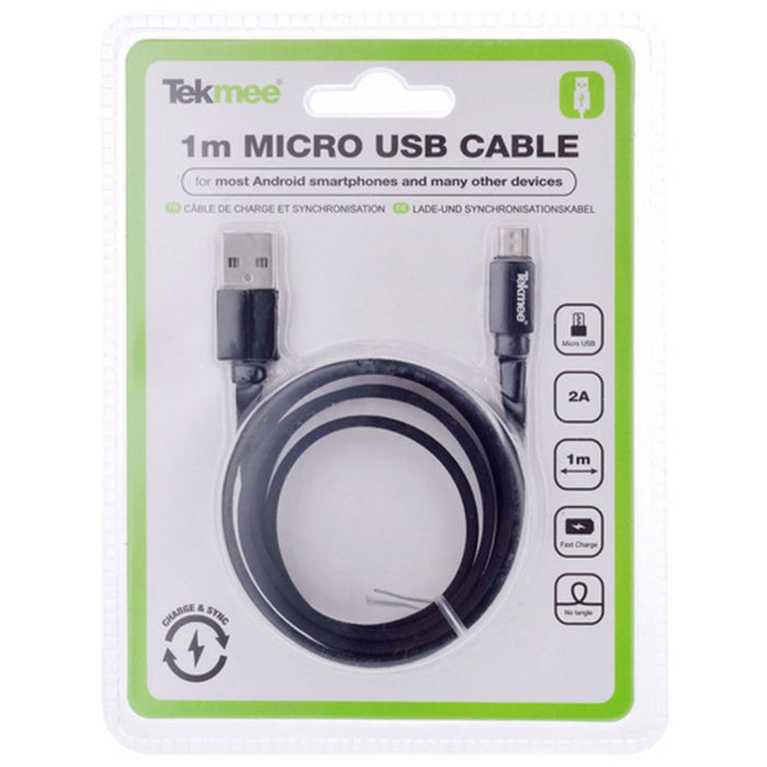 CABLE MICROUSB BRAIDED 1M/2A TEKMEE