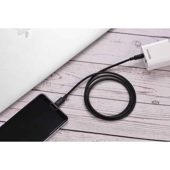 CABLE TYPE-C/TYPE-C WHITE/BLACK 3A, 1M TEKMEE