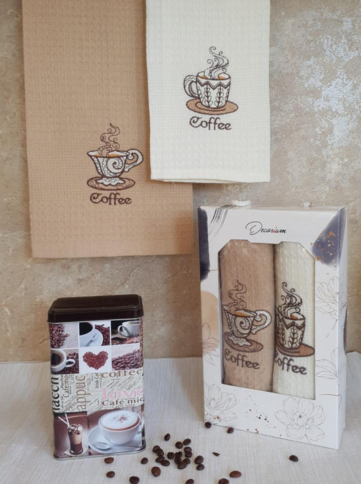 KITCHEN TOWELS COFFEE 40X60 CM 2PCS