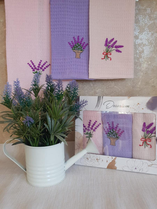 KITCHEN TOWELS LAVENDER 40X60 CM 3PCS