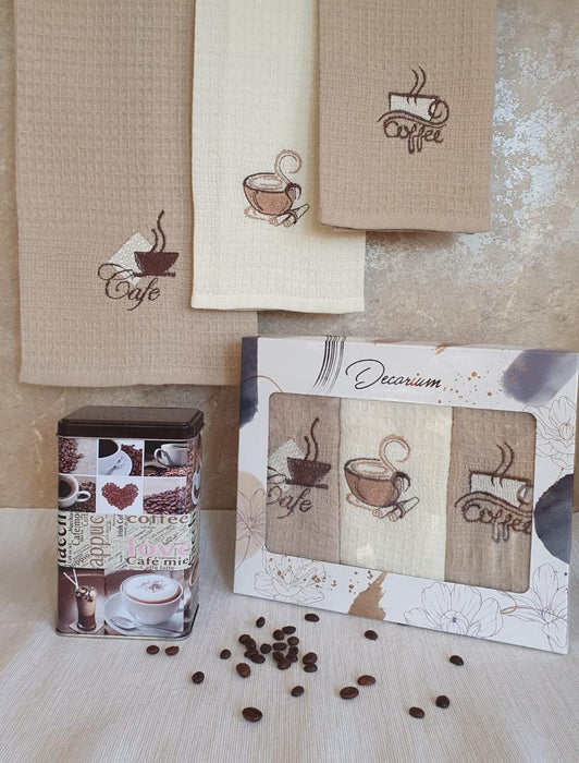 KITCHEN TOWELS COFFEE 40X60 CM 3PCS