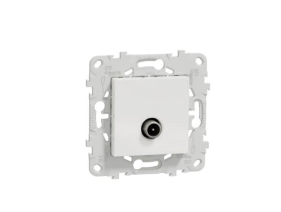 TV OUTLET WITH MOUNTING FRAME 2 MODULE WHITE SCHNEIDER UNICA (NU546218)