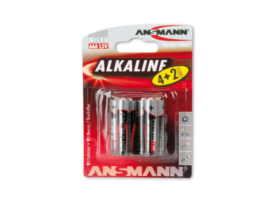 ALKALINE BATTERY LR03 AAA 4+2 ANSMANN