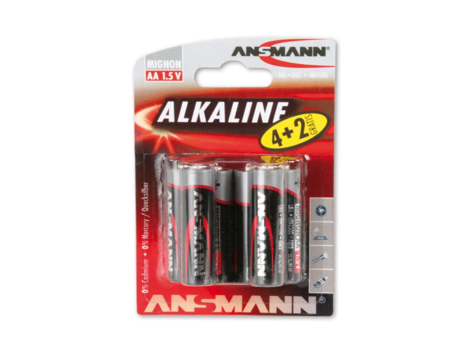 ALKALINE BATTERY LR6 AA 4+2 BR ANSMANN