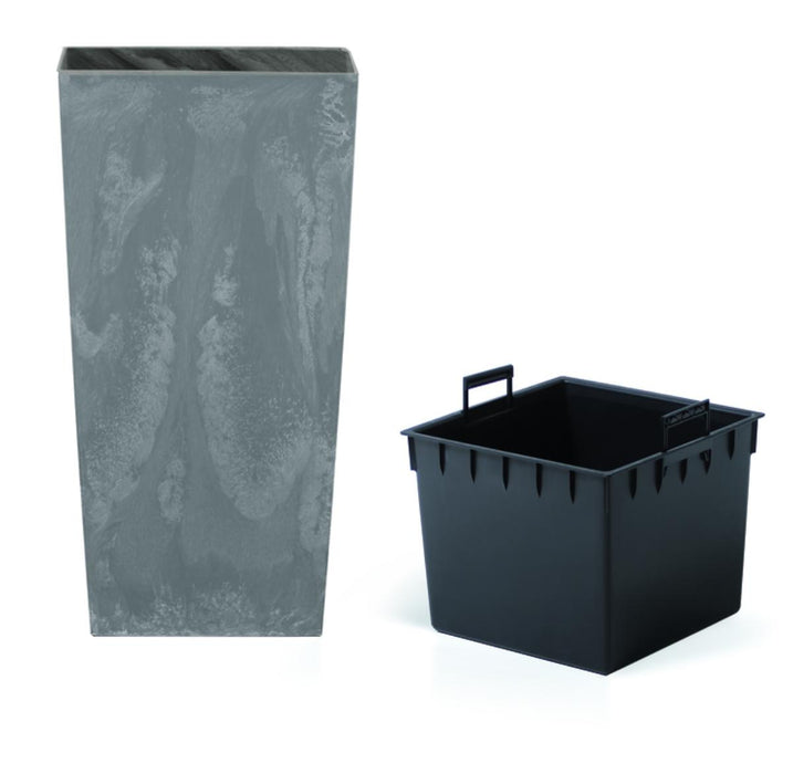 URBI SQUARE CONCRETE EFFECT POT 24CM GRAY