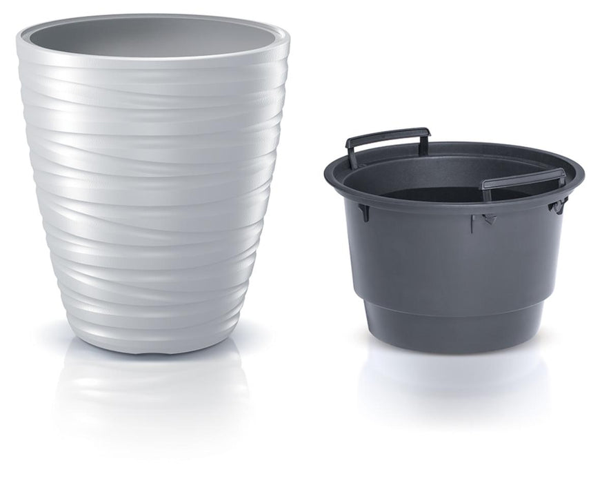 FLOWER POT MAZE WHITE PVC D40CM H41.9CM