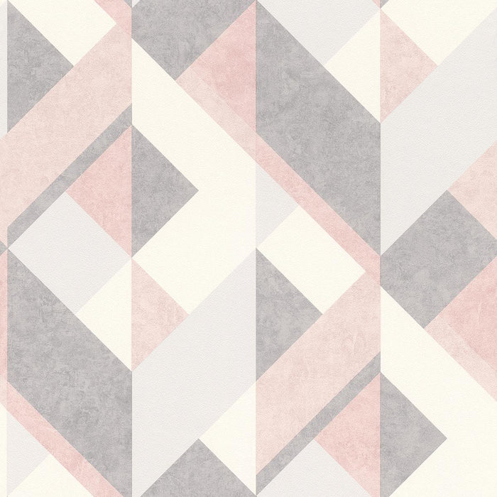 WALLPAPER DUPLEX 3D PINK GEOMETRY