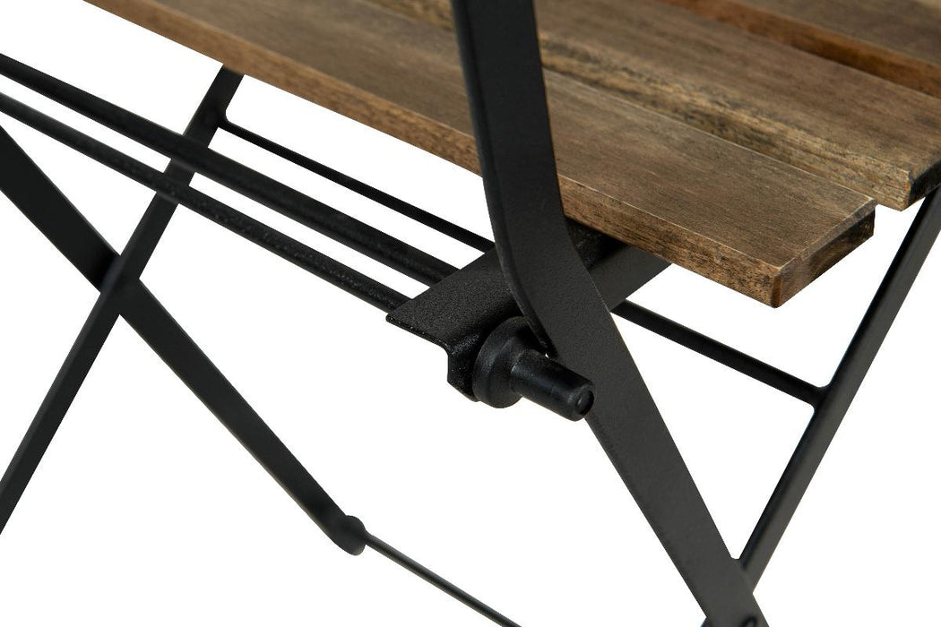 BISTRO SET WOOD/METAL TABLE WITH 2 CHAIRS