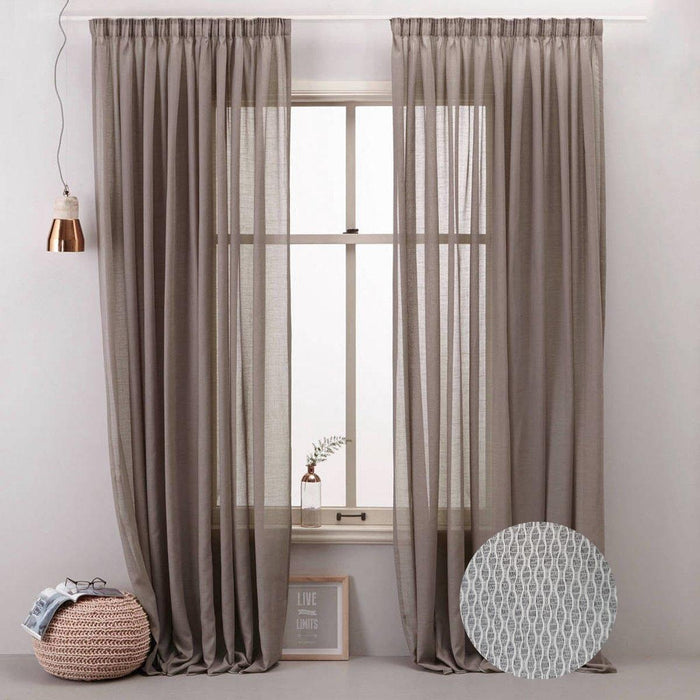 THIN MESH CURTAIN 300CM CAPPUCCINO