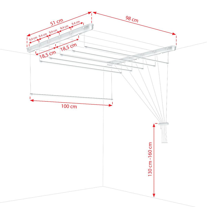 CEILING SPACE SEPIO, 6x100 CM, BLACK