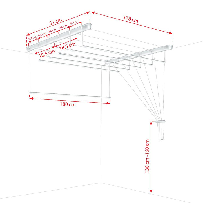 SEPIO CEILING SPACE, 6x180 CM, BLACK