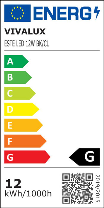 LED PANEL 12W 4000K 16.8CM BLACK VIVALUX ESTE
