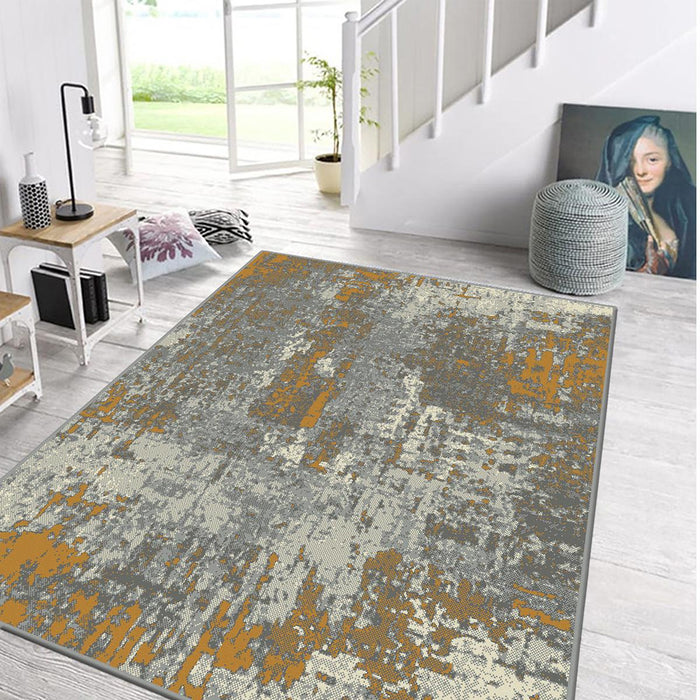 CARPET LANU ABSTRACT MUSTARD-GRAY 120X170