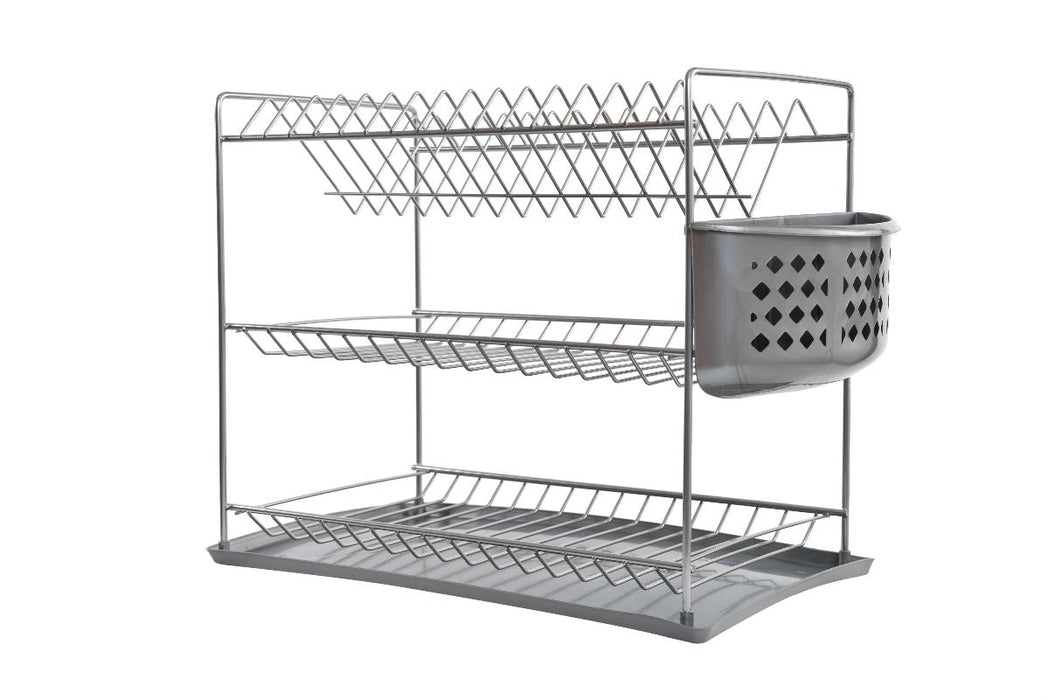 DISH DRYER 3 LEVELS NICKEL PLASTIC BASKET
