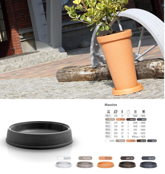 PLATE FOR POT 33CM MASSIVE ANTHRACITE