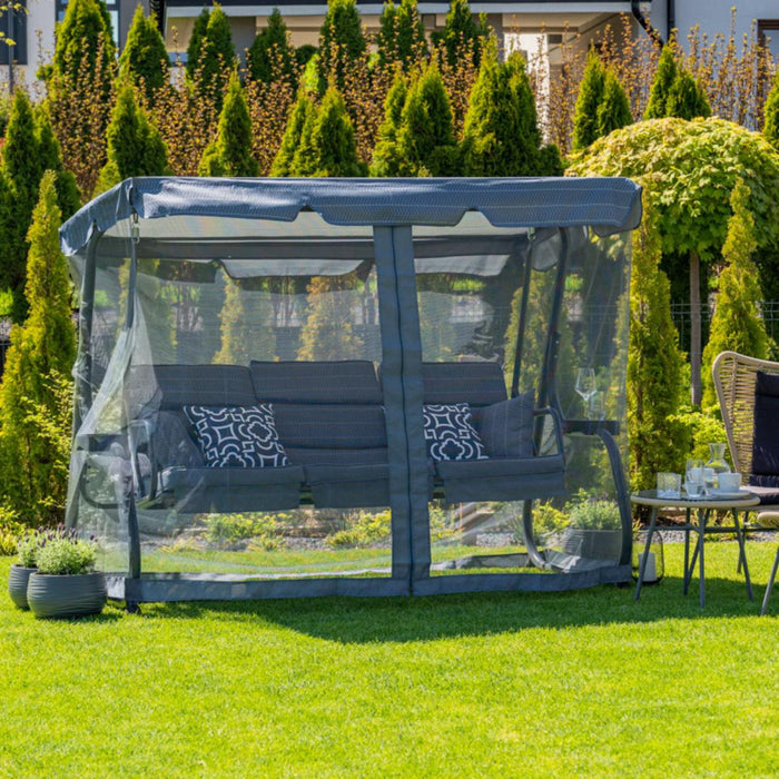 INES BENCH CROSSING WITH MOSQUITO NET ANTHRACITE