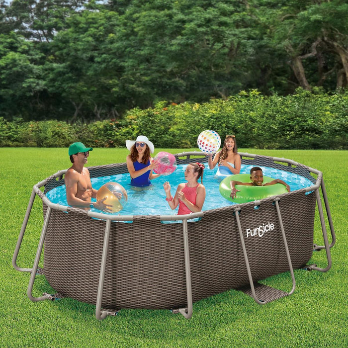 SWIMMING POOL 3 X 2 X 0.84 M METAL FRAME OVAL