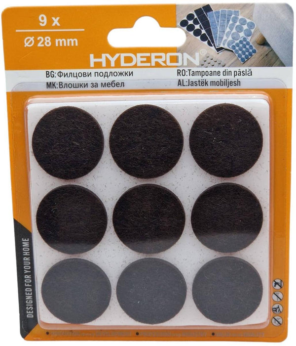 FELT PAD PFK-28K ROUND 28MM BLACK