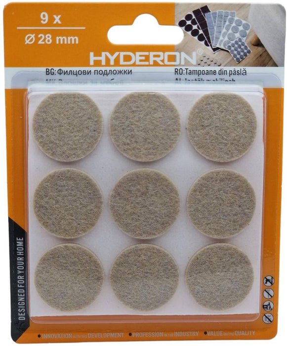 FELT PAD PFK-28B ROUND 28MM BEIGE