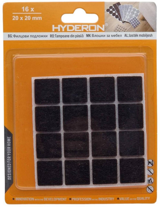 FELT PAD PFS-20K SQUARE 20MM BLACK