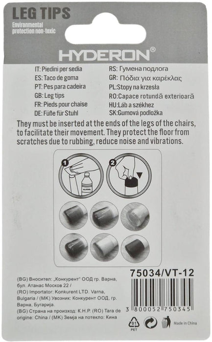 PLUG OUTER VT-12 12MM WHITE 8 PCS